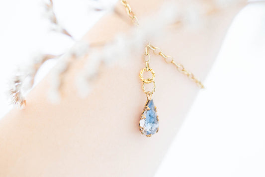 ロザリン&サファイアのしずく・17cmブレスレットチェーンセット