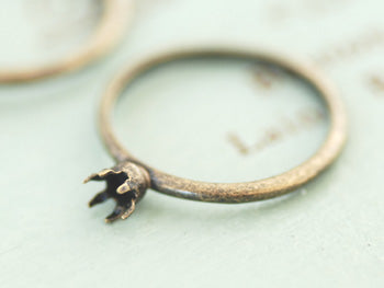 6つ爪リングパーツ・金古美カラーでヴィンテージ風リングの作り方