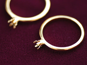 6つ爪リングパーツ・ライトゴールドでオリジナルリングの作り方