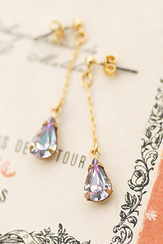 しずく型のヴィンテージ・スワロフスキーを使って、手作りピアスの作り方