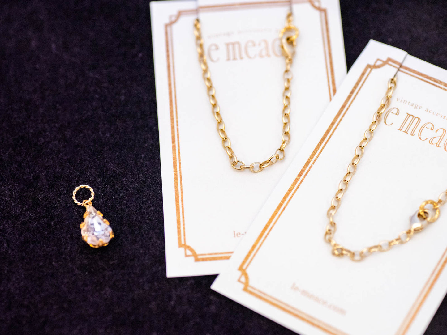 ロザリン&サファイアのしずく・17cmブレスレットチェーンセット